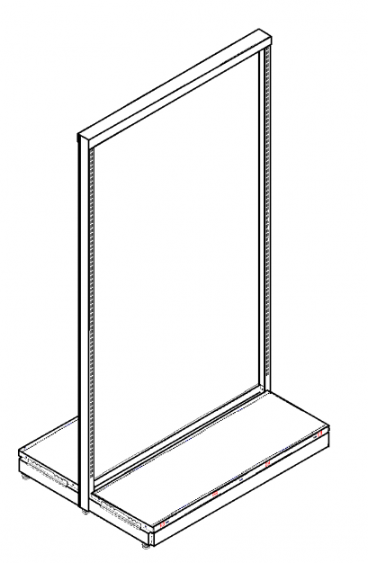 Double Gondola Low-Base Heavy Duty Shelf (1½"x3")