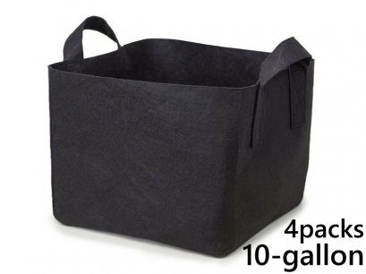 แพ็ค 4! ถุงปลูกต้นไม้แบบผ้า ขนาด 10แกลลอน ทรงสี่เหลี่ยม สูง 30ซม Smart Grow Bag 10-Gallon - Fabric Pot Square Shaped 