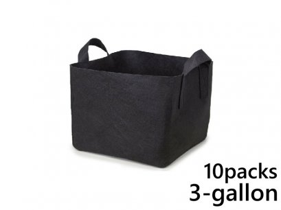 แพ็ค 10! ถุงปลูกต้นไม้แบบผ้า ขนาด 3แกลลอน ทรงสี่เหลี่ยม สูง 20ซม Smart Grow Bag 3-Gallon - Fabric Pot Square Shaped