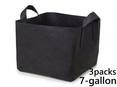 แพ็ค 3! ถุงปลูกต้นไม้แบบผ้า ขนาด 7แกลลอน ทรงสี่เหลี่ยม สูง 30ซม Smart Grow Bag 7-Gallon - Fabric Pot Square Shaped 