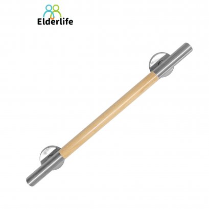 ราวจับผู้สูงอายุ Elderlife ราวจับกันลื่น สแตนเลสผสมไม้ รูปทรง ตรง 60 ซม. รุ่น BHW-010
