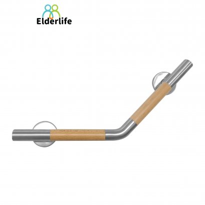 ราวจับผู้สูงอายุ Elderlife ราวจับกันลื่น สแตนเลสผสมไม้ รูปทรงตัว V รุ่น BHW-015