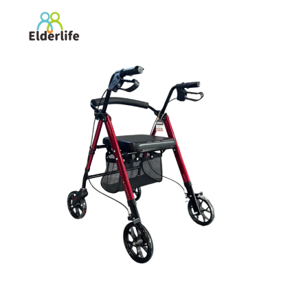 Rollator รถเข็นช่วยพยุงเดิน มีกระเป๋า พับได้ รุ่น HT-004