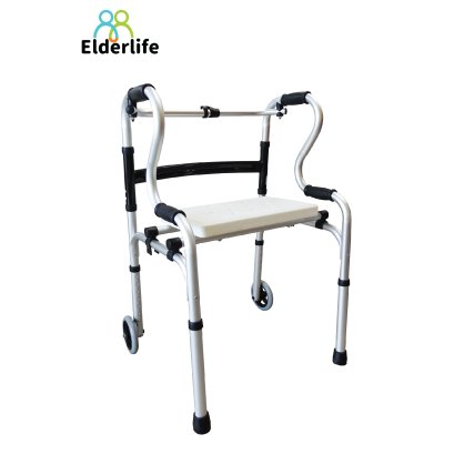 ราวจับพยุงเดิน Elderlife อุปกรณ์ช่วยเดิน มีล้อ และที่รองนั่งพัก พับได้ รุ่น HT-009