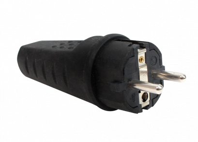 ปลั๊กเสียบตัวผู้ ชนิดยาง (IP44) สีดำ