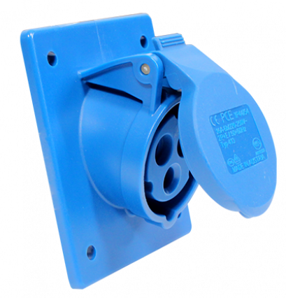 เต้ารับแบบฝังทรงเฉียง ชนิดกันฝุ่น (IP44)