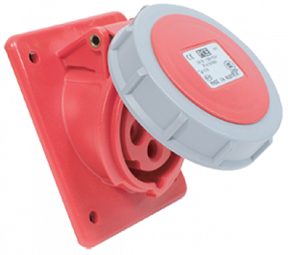 เต้ารับแบบฝังทรงเฉียง ชนิดกันน้ำ (IP67)