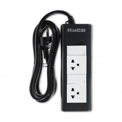 Power strip 3-pin socket 2 sockets 2 meter long cable new design.