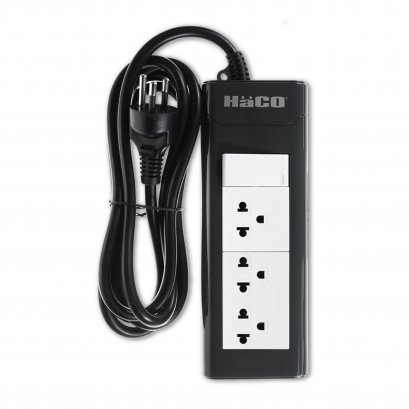 Power strip 3-pin socket 3 sockets 2 meter long cable new design.