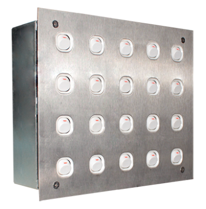 แผงหน้ากากสแตนเลสพร้อมกล่องเหล็ก