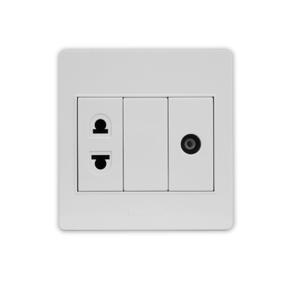 TV Socket + 2 Pin Euro-American Socket Set