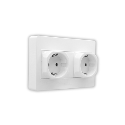 Duplex 2P+E "Schuko" Socket Set