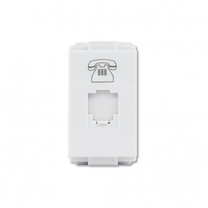 Telephone Socket 6 Core RJ12 White Color Deco Series