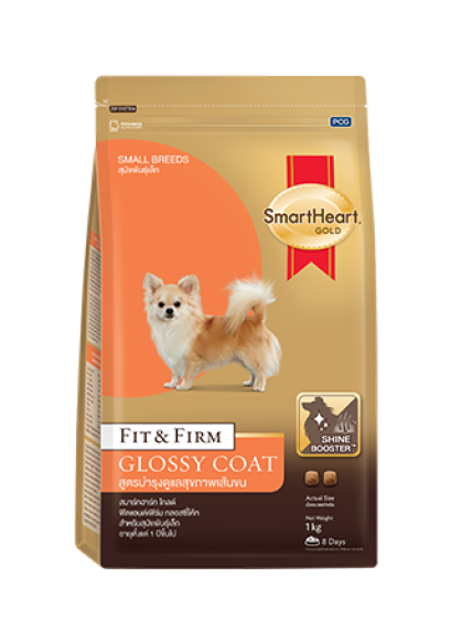 SmartHeart Gold Fit & Firm Glossy Coat Adult Small Breed ฟิต แอนด์ เฟิร์ม กลอสซี่ โค้ท