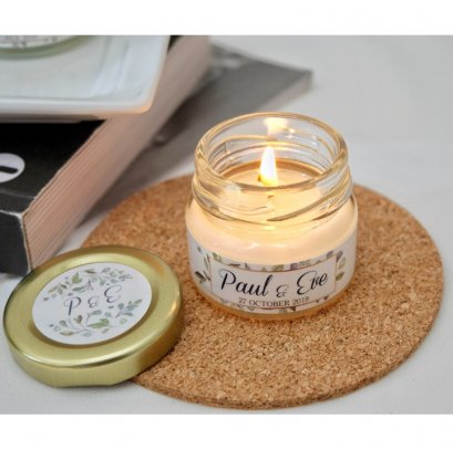 เทียนหอมในโหลแก้วฝาโลหะ