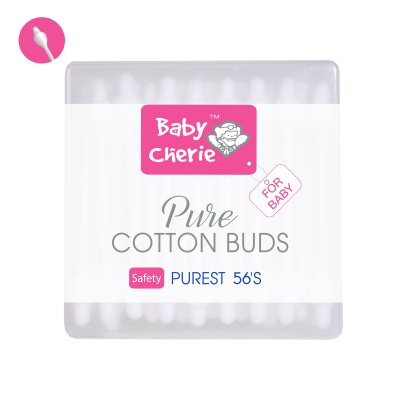 Cotton Bud 56 pcs (Safety Tip) / PP Square Box