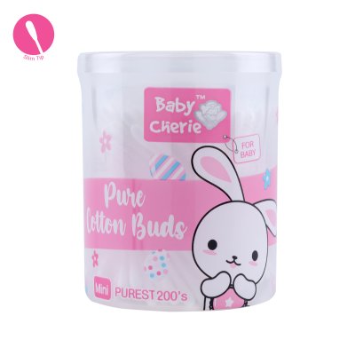 Mini Cotton Bud 200 pcs / PP Round Can
