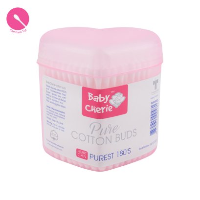 Baby Cherie - Cotton Bud 180 pcs / PP Heart Can