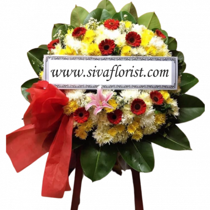 พวงหรีดดอกไม้สด จัดสวยดอกไม้แน่น