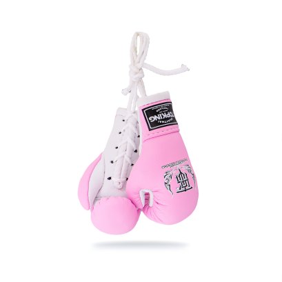 TOPKING PINK WHITE HANGING MIRROR BOXING GLOVES