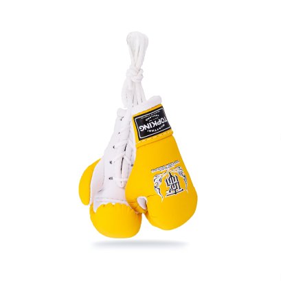TOPKING YELLOW WHITE HANGING MIRROR BOXING GLOVES