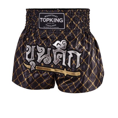 TOPKING THAI BOXING SHORTS BLACK GOLD 213