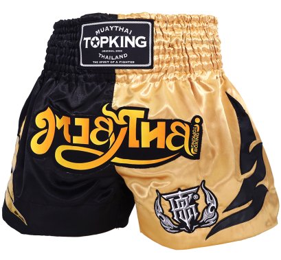 TOPKING THAI BOXING SHORTS BLACK GOLD 250