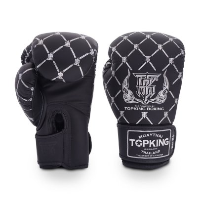 TOPKING GLOVES BLACK SILVER CHAIN