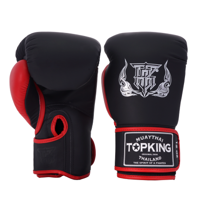 TOPKING GLOVES BLACK RED REBORN (SEMI LEATHER)