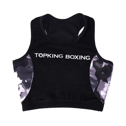 TOPKING BLACK COMOUFLAGE BRA TANK TOP