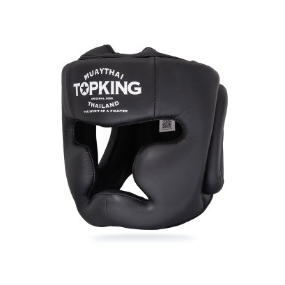 TOPKING HEAD GUARD BLACK “EXTRA COVERAGE” TRAINING LACE-UP & VELCRO CLOSURE