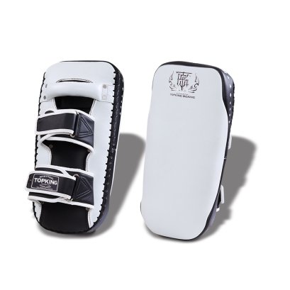 TOPKING KICKING PADS WHITE BLACK &quot;EXTREME&quot; (STRAIGHT) VELCRO