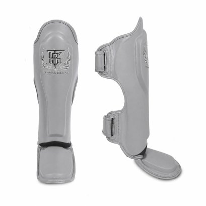 TOPKING SHIN GUARDS GREY “ PRO ” GENUINE LEATHER