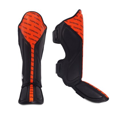 TOPKING SHIN GUARD BLACK ORANGE FULL IMPACT