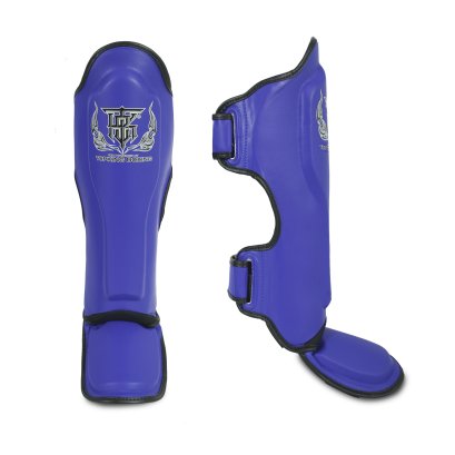 TOPKING SHIN GUARD BLUE BLACK “ PRO ” GENUINE LEATHER