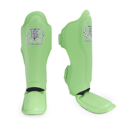 TOPKING SHIN GUARD GREEN “ PRO ” GENUINE LEATHER