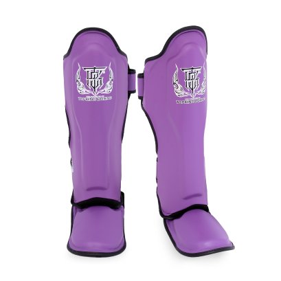 TOPKING SHIN GUARD PURPLE BLACK “ PRO ” GENUINE LEATHER