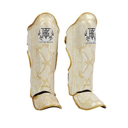 TOPKING SHIN GUARDS WHITE GOLD SUPER SNAKE