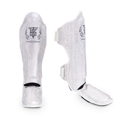 TOPKING SHIN GUARDS WHITE SILVER SUPER SNAKE