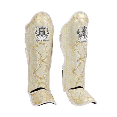 TOPKING SHIN GUARDS WHITE GOLD SUPER SNAKE