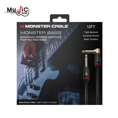 สายแจ็ค Monster Bass Instrument 1/4″ Cable – Straight to Right Angle – 12FT/3.6M