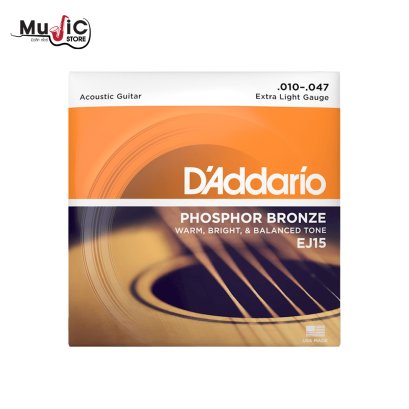 D&#039;Addario EJ15 Phosphor Bronze Extra Light Acoustic Strings .010 -.047