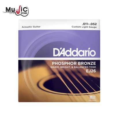 D&#039;Addario EJ26 Phosphor Bronze, Custom Light, 11-52