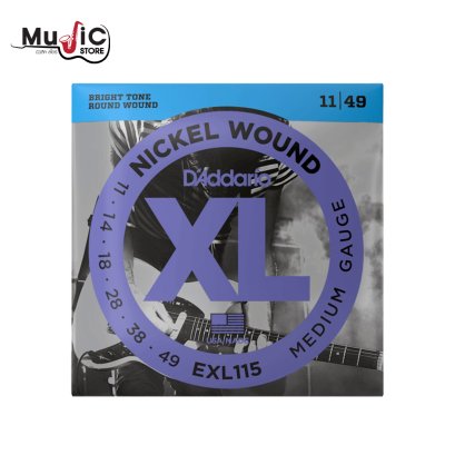 สายกีตาร์ไฟฟ้า D&#039;Addario EXL115 Nickel Wound, Medium/Blues-Jazz Rock, 11-49