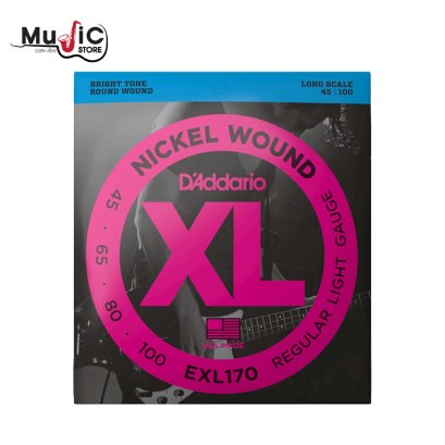 สายเบส D’Addario EXL170 Nickel Wound Bass Guitar Strings, Light, 45-100, Long Scale