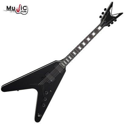 Dean V Stealth Electric Guitar - Black Satin /w EMG