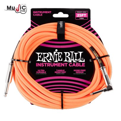 สายแจ็คถัก Ernie Ball 25 Feet Straight / Angel Braided Intrusment Cables