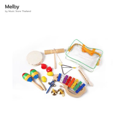Melby ชุดเครื่องเคาะจังหวะเด็ก 10 ชิ้น พร้อมกล่อง (Percussion Set 10 pcs with Case)