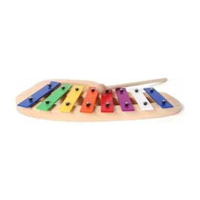 Melby เมทัลโลโฟนคีย์สี ฐานไม้ทรงโค้ง พร้อมไม้ตี (Curved Color Metallophone)