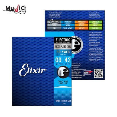 Elixir 12000 Polyweb Super Light Electric Guitar Strings .009-.042